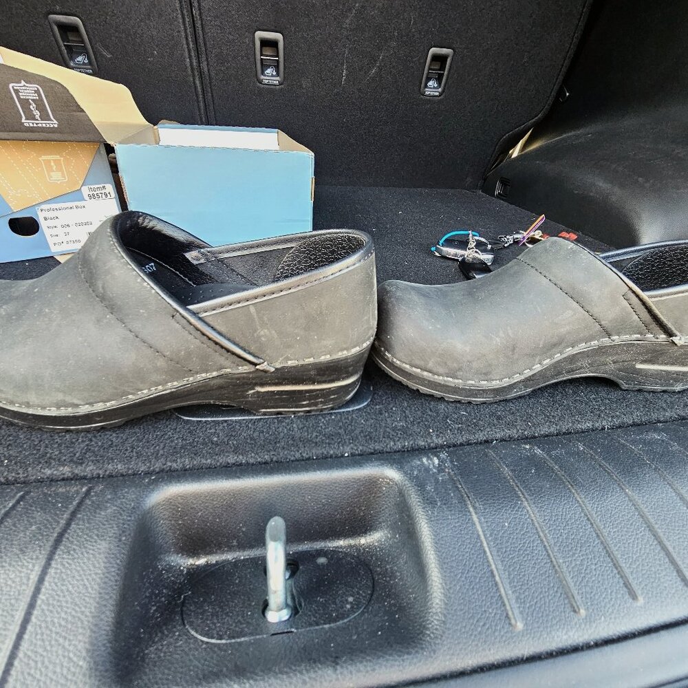Sanita Professional Black Leather Clogs – Size 37 (Bought as Dansko)